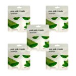 ماسک صورت پد پاک مدل آلوئه ورا بسته 5 عددی 3 ماسک پد پاک