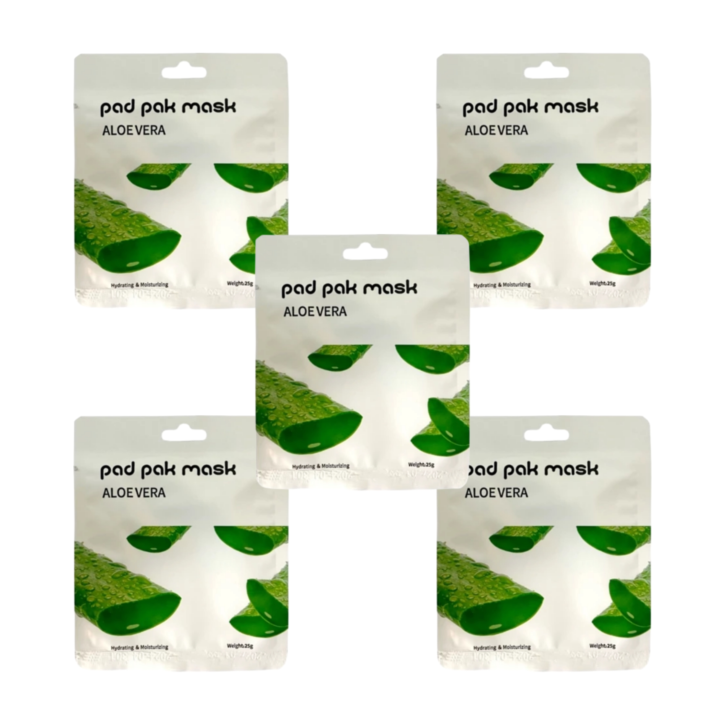 ماسک صورت پد پاک مدل آلوئه ورا بسته 5 عددی 1 ماسک پد پاک