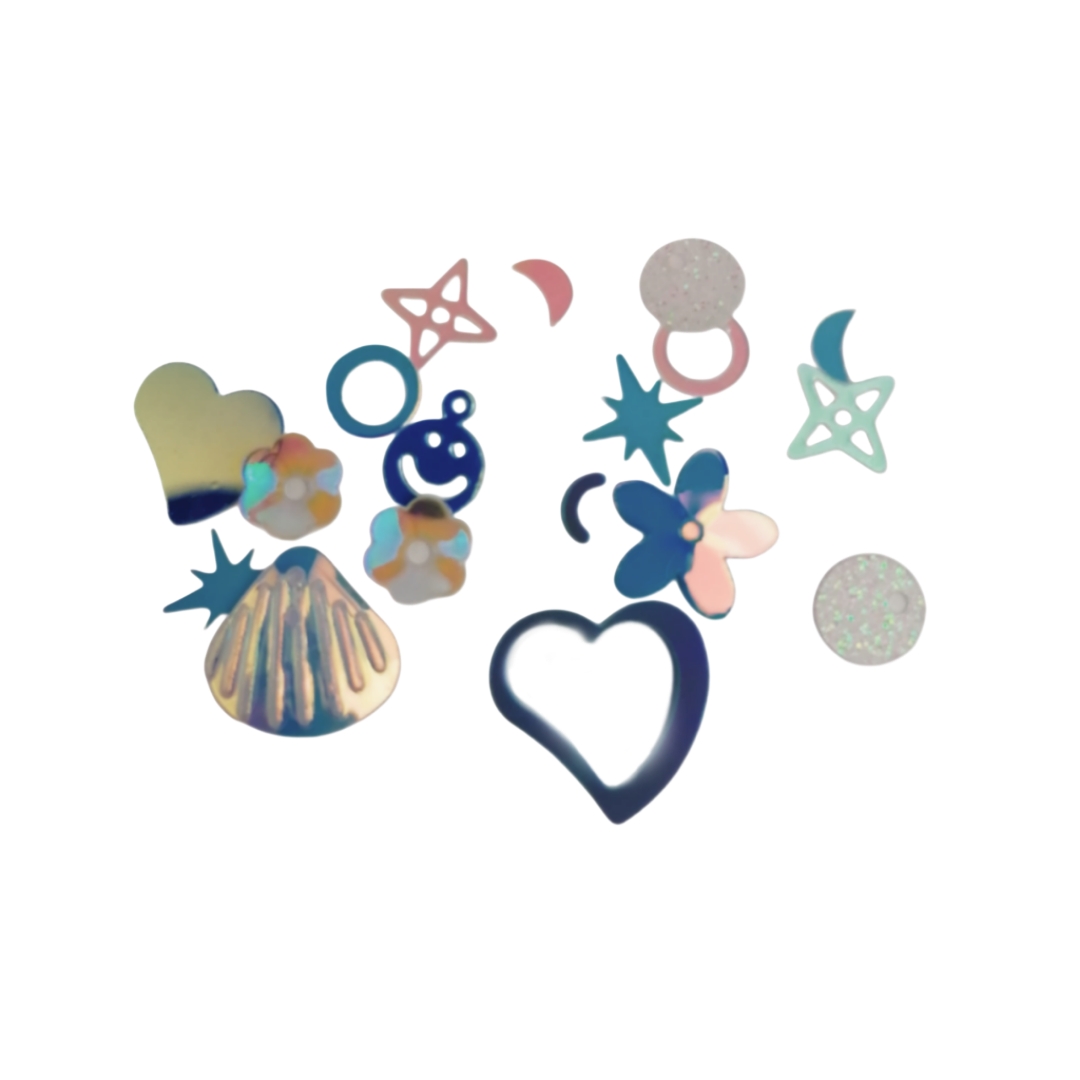 پولک مخلوط تزیینی مدل مهر و ماه بسته 25 گرمی 2 پولک مخلوط تزیینی مدل مهر ماه