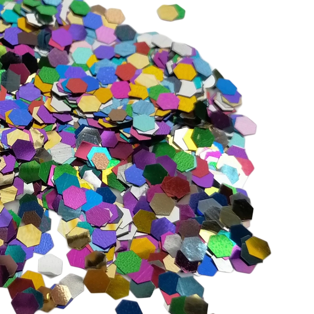 پولک تزیینی مدل 6 ضلعی بسته 25 گرمی 2 6 ضلعی