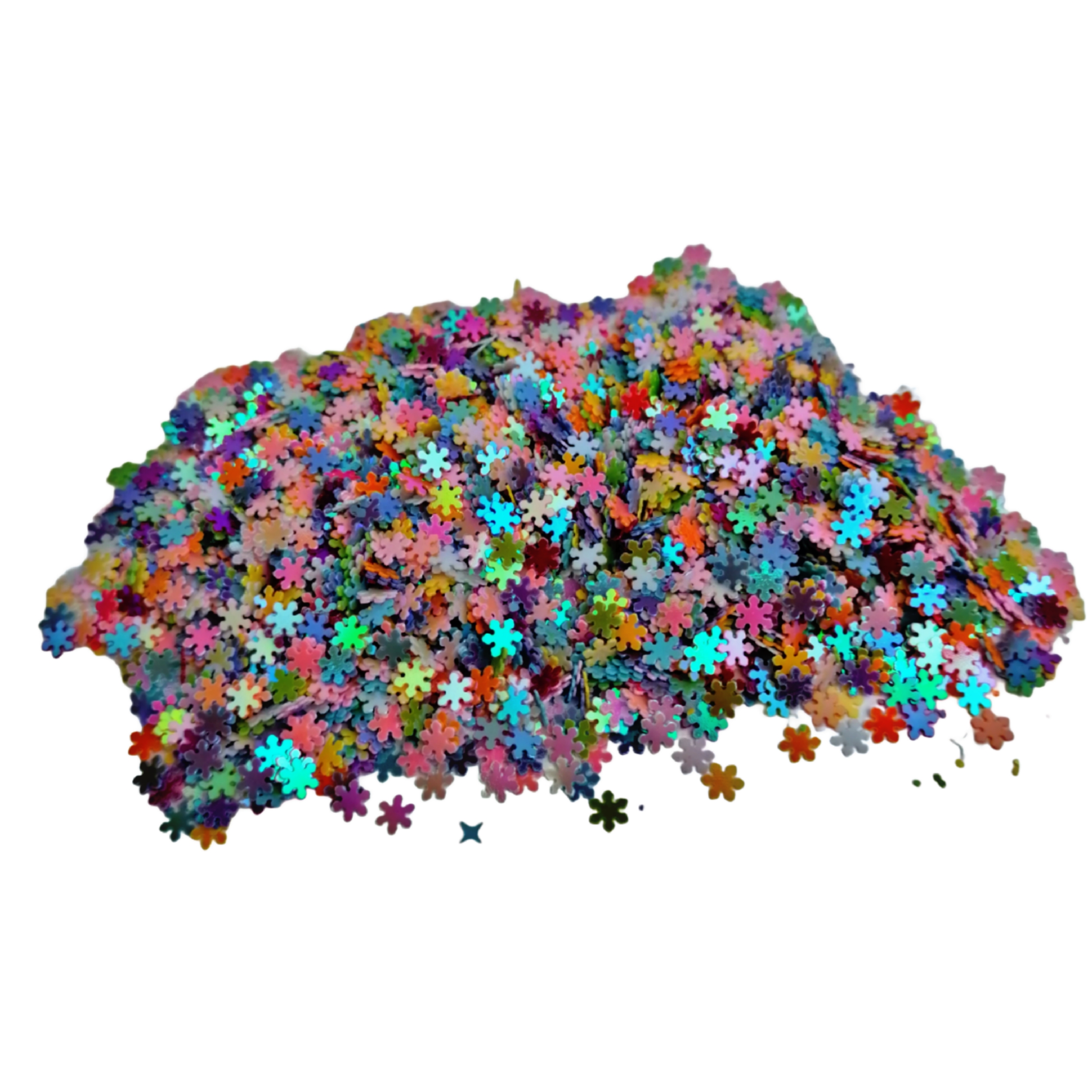 پولک رنگی ریز (تزیینی) مدل دانه برف بسته 25 گرمی 1 پولک رنگی ریز
